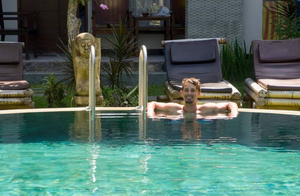 relaxing in the pool - Lombok, Indonezia